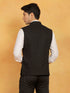 Vastramay Men's Black Cotton Nehru Jacket
